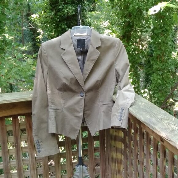 The Limited Olive/Sage Green Corduroy Cinched Waist Pleated Back Fall Blazer Sz8 - Picture 1 of 11